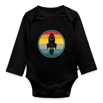 Rocket Science Physics Retro Vintage - Organic Longsleeve Baby Bodysuit - black - Front