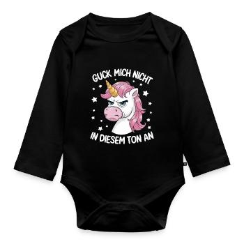 Don’t Look At Me In This Tone Licorne Drôle - Body Bébé bio manches longues - noir - Devant