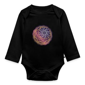 Univers Soleil et Lune - Body Bébé bio manches longues - noir - Devant
