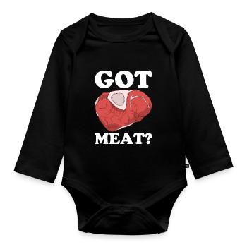 Metzger Fleischer Metzgerei Fleischerei - Baby Bio-Langarm-Body - Schwarz - Vorne