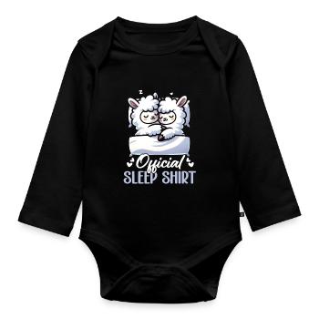 Maison Officielle Lama PJ Sleeping Nickering - Body Bébé bio manches longues - noir - Devant