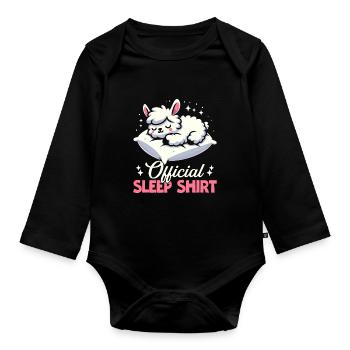 Maison Officielle Lama PJ Sleeping Nickering - Body Bébé bio manches longues - noir - Devant