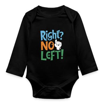 Linkshänder Lefty Left-hander Leftie Buddy - Organic Longsleeve Baby Bodysuit - black - Front