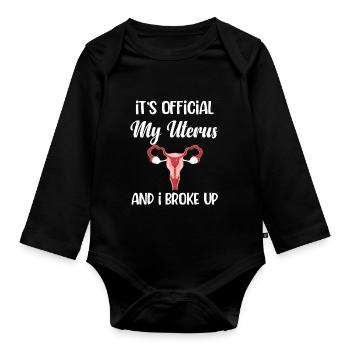 C’est officiel. Mon utérus et moi avons - Body Bébé bio manches longues - noir - Devant
