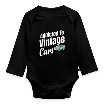 Addicted to - Organic Longsleeve Baby Bodysuit - black - Front