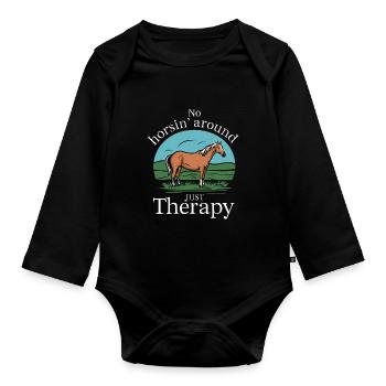 Guérison par l’équithérapie et - Body Bébé bio manches longues - noir - Devant