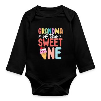 Grand-mère du doux Drôle Grandma Glace - Body Bébé bio manches longues - noir - Devant