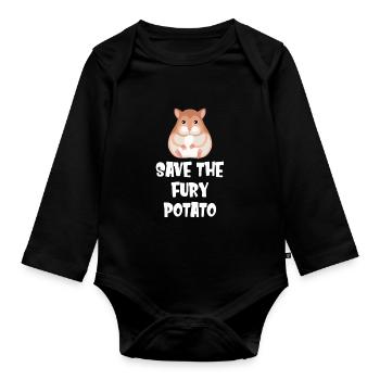 Retten Sie Den Pelzigen Kartoffelliebhaber - Baby Bio-Langarm-Body - Schwarz - Vorne