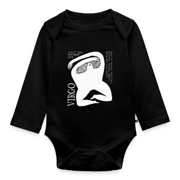Cool Virgo Zodiac Sign, Astrology Birthday Facts - Organic Longsleeve Baby Bodysuit - black - Front
