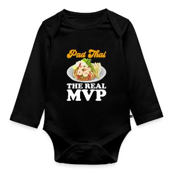 Pad Thai Cuisine thaïlandaise Cuisine thaïlandaise - Body Bébé bio manches longues - noir - Devant