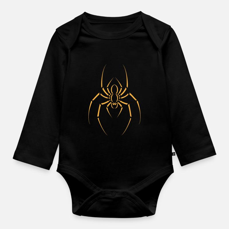 Spinne - Baby Bio-Langarm-Body - Schwarz