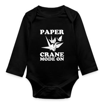 Origami Master Papier Falten Papierkranich Japan - Baby Bio-Langarm-Body - Schwarz - Vorne