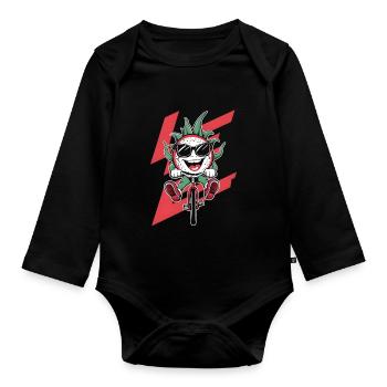 Drachenfrucht Radfahren Auf Dem Fahrrad Geschenk - Baby Bio-Langarm-Body - Schwarz - Vorne