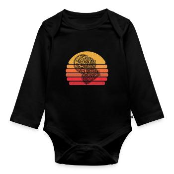 Golden Doodle Moon Phases - Organic Longsleeve Baby Bodysuit - black - Front
