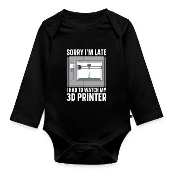 3D Drucker Filament 3D Drucken 3D Druck 3D Printer - Baby Bio-Langarm-Body - Schwarz - Vorne