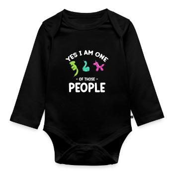 Yes, I'm one of those people - Organic Longsleeve Baby Bodysuit - black - Front