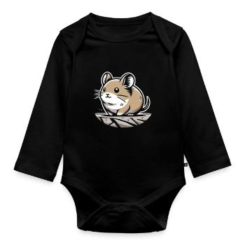 Design américain Pika Lover pour Pika - Body Bébé bio manches longues - noir - Devant