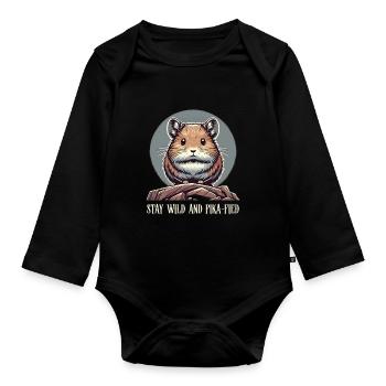 Design américain Pika Lover pour Pika - Body Bébé bio manches longues - noir - Devant