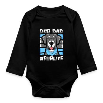 Great Dane Father Dog Dad For Life - Organic Longsleeve Baby Bodysuit - black - Front