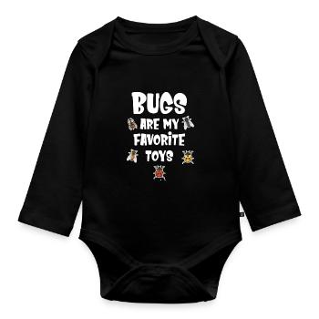 Sind Meine Lieblingsspielzeuge - Baby Bio-Langarm-Body - Schwarz - Vorne