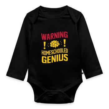 Homeschool Mom Dad Family Life Community Journey - Organic Longsleeve Baby Bodysuit - black - Front