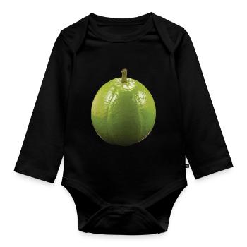 Guave Frucht Geschenk - Baby Bio-Langarm-Body - Schwarz - Vorne