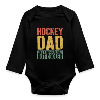 Hockey Dad Father's Day Hockey Dad - Baby Bio-Langarm-Body - Schwarz - Vorne