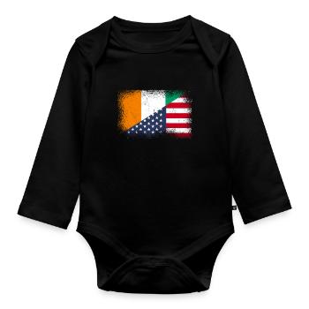 Elfenbeinküste USA - Baby Bio-Langarm-Body - Schwarz - Vorne