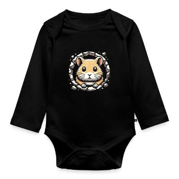 Design américain Pika Lover pour Pika - Body Bébé bio manches longues - noir - Devant
