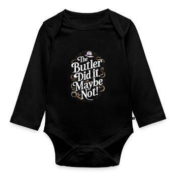 Meurtre Mystère Tenue De Dîner, Fête, Scène De Crime - Body Bébé bio manches longues - noir - Devant
