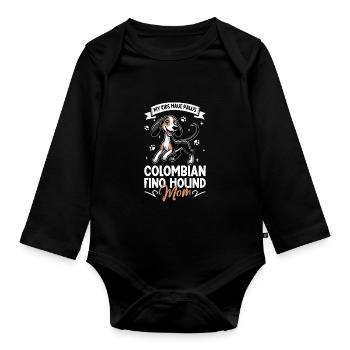Colombian Fino Hound Mama - Baby Bio-Langarm-Body - Schwarz - Vorne