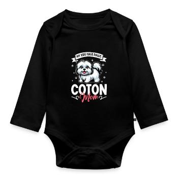Coton de Tulear Mama - Body Bébé bio manches longues - noir - Devant