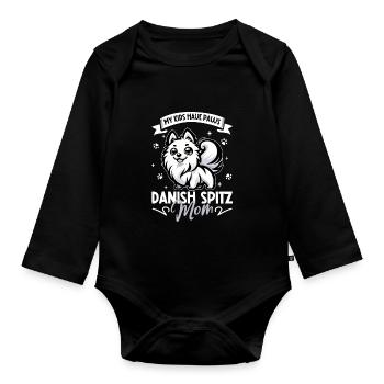 Maman Spitz danoise - Body Bébé bio manches longues - noir - Devant