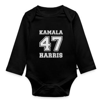 Kamala Harris, 47e présidente des États-Unis - Body Bébé bio manches longues - noir - Devant