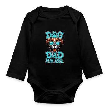 Chien Boxer Allemand Boxer Chien Papa Pour La Vie - Body Bébé bio manches longues - noir - Devant