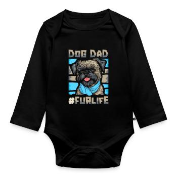 Bruxelles Griffon Père Chien Papa Pour La Vie - Body Bébé bio manches longues - noir - Devant