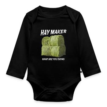 HAY MAKER - Organic Longsleeve Baby Bodysuit - black - Front