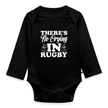 Rugby Geschenk Rugbyspieler Rugby Coach - Baby Bio-Langarm-Body - Schwarz - Vorne