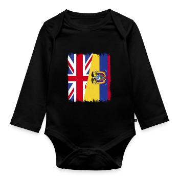 Ecuador Quito Guayaquil Ecuadorianische - Baby Bio-Langarm-Body - Schwarz - Vorne