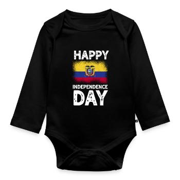 Ecuador Quito Guayaquil Ecuadorianische - Baby Bio-Langarm-Body - Schwarz - Vorne