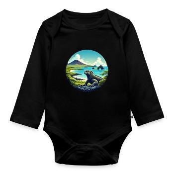Ecuador Quito Guayaquil Ecuadorianische - Baby Bio-Langarm-Body - Schwarz - Vorne