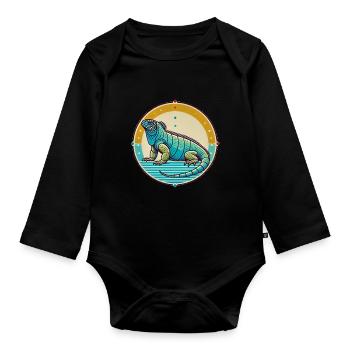 Ecuador Quito Guayaquil Ecuadorianische - Baby Bio-Langarm-Body - Schwarz - Vorne
