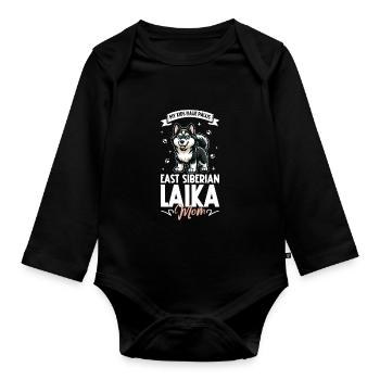Laïka Mama de Sibérie orientale - Body Bébé bio manches longues - noir - Devant