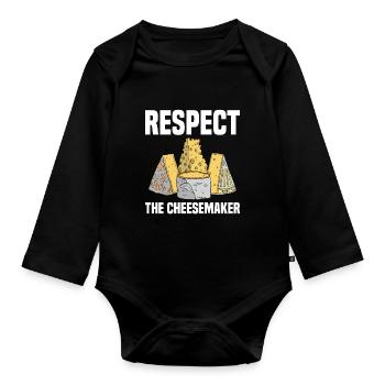 Cheesemaker Dairy Cheese maker Dairy technologist Cheese - Organic Longsleeve Baby Bodysuit - black - Front