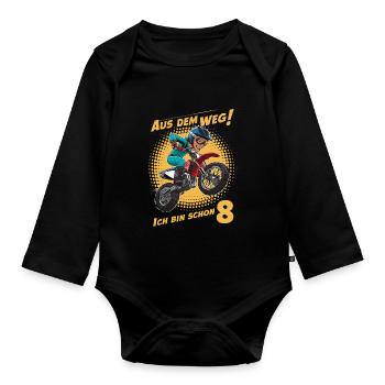 Dégagez! J’ai déjà 8 ans d’anniversaire d’enfants - Body Bébé bio manches longues - noir - Devant