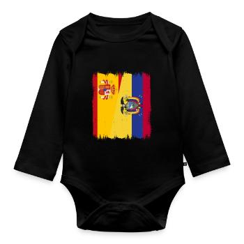 Ecuador Quito Guayaquil Ecuadorianische - Baby Bio-Langarm-Body - Schwarz - Vorne