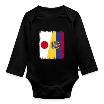 Ecuador Quito Guayaquil Ecuadorianische - Baby Bio-Langarm-Body - Schwarz - Vorne
