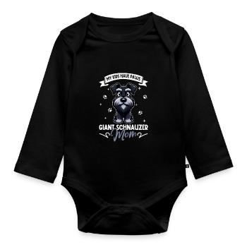 Maman Schnauzer Géant - Body Bébé bio manches longues - noir - Devant