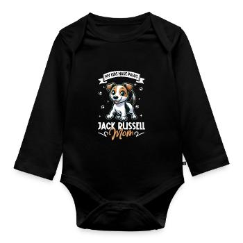 Maman Jack Russell Terrier - Body Bébé bio manches longues - noir - Devant