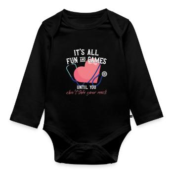 It's All Fun And Games Until You Don't Take Your - Baby Bio-Langarm-Body - Schwarz - Vorne